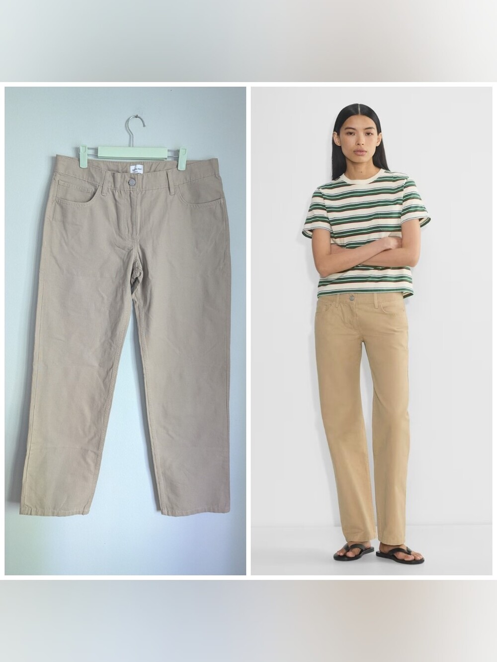 NEW Aritzia Sunday Best Womens 10 Agatha Pant Classic-fit Cotton Canvas Low-rise